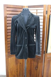 Victoria Creager Womens Velvet Blazer Jacket  Classic Black  Size 8
