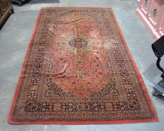 Vintage Persian Hand-woven Wool Rug - Stunning Medallion And Floral Design-114' X 60.5'