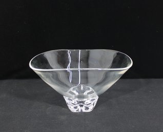 Signed Steuben Crystal Trillium Bowl  Donald Pollard Design  9.5' Sculptural Art Glass
