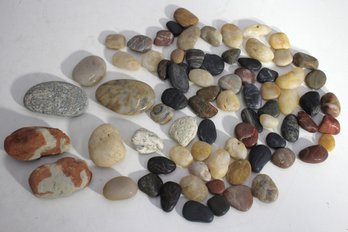 Collection Of Assorted Polished And Natural Stones  Decorative Variety