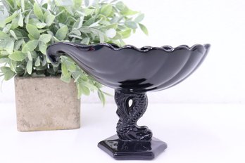 Vintage Dalzell Viking Amethyst Fish & Shell Glass Dish