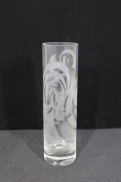 Signed Bjorn Wiinblad Rosenthal Studio Linie Crystal Vase 9.5' Cylinder Swirl Etched