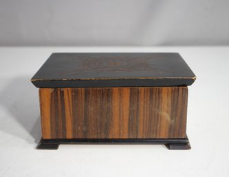 Vintage Wooden Box With Intricate Starburst Design  3'x6.25'x5'