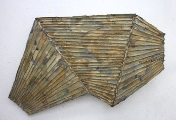 Zigi Ben-Haim Signed 1981 Wall Sculpture  Floating Wave Mixed Media 28' X 48'