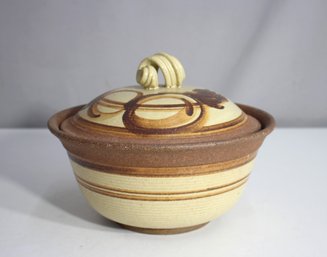 Artisan Potpourri Pottery Lidded Bowl  4.5' X 9.5'