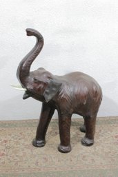 Large Decorative Brown Elephant Sculpture  23' Tall  Safari / Library Style Accent