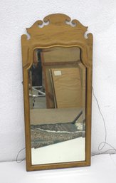 Vintage Wall Mirror With Scalloped Wooden Frame