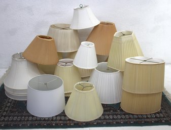 Group Lot Of Assorted Vintage & Modern Lamp Shades  Various Styles & Sizes