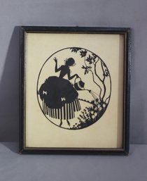 Vintage Framed Paper Cut Pictorial Silhouette
