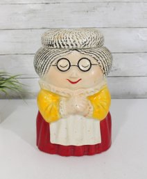 Vintage J.W. McCoy Granny Cookie Jar 11' Grandma Pottery Figural Kitchen Decor