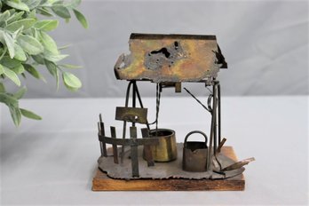 Copper Wishing Well Metal Art Sculpture