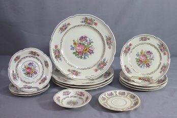 14pc Vintage German Porcelain Dinnerware Continental Ivory