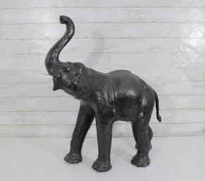 Large Carved Elephant Sculpture  27.5' Tall Safari Decor