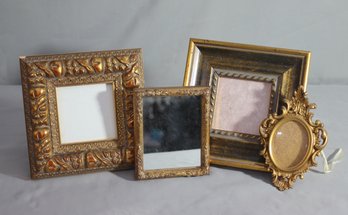 Group Lot Of 4 Faux-Gilt  Small Frames