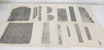 Antique Ecclesiastical Textile & Vestment Engravings  Decorative Arts Study Plates (Large Lot)