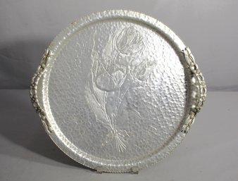 Vintage Rodney Kent Hammered Aluminum Tray 478 Hand Wrought Creations 16