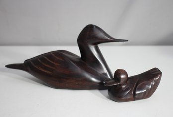 Hand-Carved Rosewood  Duck Pair  6'H And 3.5'H