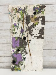Vertical Abstract Mixed-Media Work On Handmade Paper  31.5' X 16'