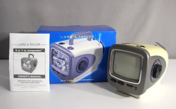 Vintage Lord & Taylor 5-in-1 TV Companion - Portable Retro TV, Radio, Flashlight & More-untested