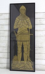 Framed Brass Rubbing  Sir Robert Wilson, Westminster Abbey C. 1350  Medieval Knight Figure  40' X 15'