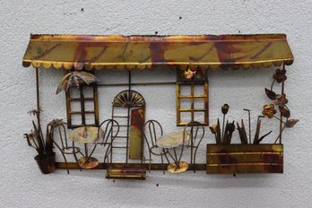 Vintage Copper Tin Cafe Metal Shadow Box 3D Sculpture Wall Hanging Cafe