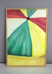 Large Framed Abstract Expressionist Painting  Bold Geometric Design (24.5H X 17W)