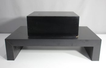 Set Of Black Display Stands - Sleek Modern Risers For Showcasing Art, Collectibles, And Decor
