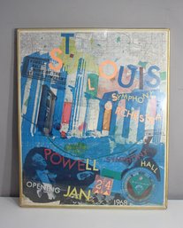 Rare 1968 Robert Rauschenberg St. Louis Symphony Powell Hall Opening Collage Print   -32.5' X 26'