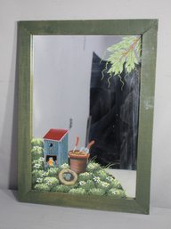 Hand-Painted Garden Themed Decorative Mirror