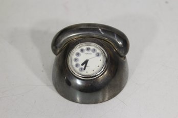 Vintage Natico Telephone Desk Clock  Retro Miniature Phone Design  Untested