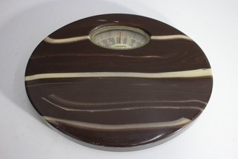 Vintage 'Counselor' Oval  Bathroom Scale With Marble  Design