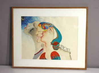 Pencil-Signed Watercolor Painting  Jacmel  21 X 25.5 Framed