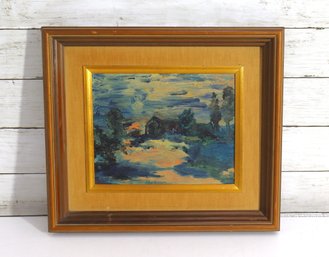 Vintage Impressionist Oil Painting Landscape Signed G.L.  Framed  14 X 16