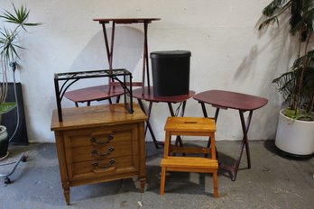 Assort Lot -stand, 4 Folding Table, Stool