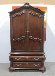 Century Furniture Carved Wood Armoire / Wardrobe Cabinet  86.5' Tall Traditional Storage Cabinet