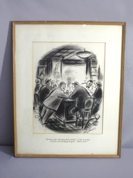 'Social Gathering' - Original Charcoal Drawing By Whitney Darrow Jr.-print