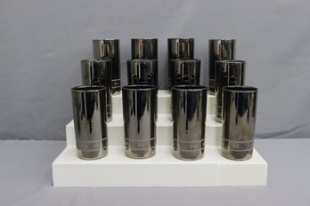 Snap-On USA Chrome Socket Style Set Of  12  Highball Glasses