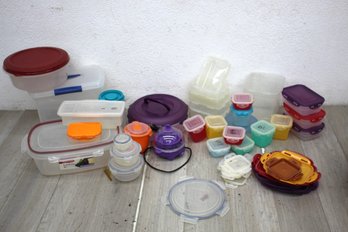 Collection Of Plastic Kitchenware -lock N Lock, And Extra Lids