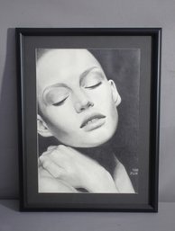 'Serene Repose' - Charcoal Portrait By Tan Jun