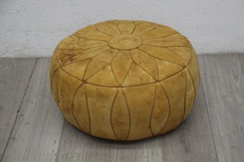 Vintage Leather Pouf Floor Cushion