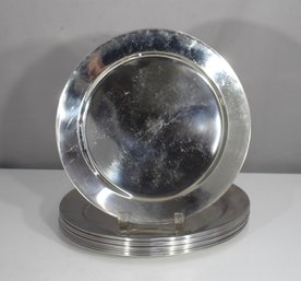 Set Of 11 Vintage 12' Round Sharada Stainless Steel Charger Plates  WM Mounts USA