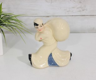 Vintage WWII Seamens Bank For Savings Sailor Coin Bank  Ceramic Navy Figure  5.5'