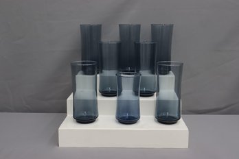 Seven Libbey Bolero Dusky Blue Water Tumblers