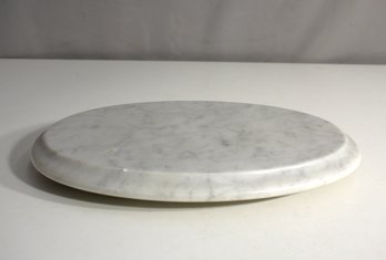 Italian Carrara Marble Lazy Susan - Elegant Serveware From Atapco, Italy 13.5' X10'