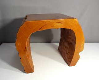 Unique Natural Wood Carved Stool Or Side Table