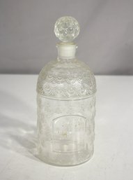 8H Vintage Guerlain Paris Bee Bottle  Embossed Glass Perfume Decanter