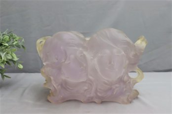 Art Nouveau Style Composition Center Bowl With Female Faces In High Relief