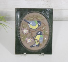Jie Gantofta Sweden Ceramic Bird Wall Tile Plaque  Mid Century Scandinavian  7' X 9'