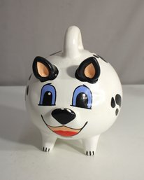Hand-Painted Dog Piggy Bank - Adorable Ceramic Coin Bank With Paw Prints