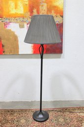 Modern Black Floor Lamp W/ Pleated Shade  58.5' Tall Standing Lamp-Height: 58.5 In